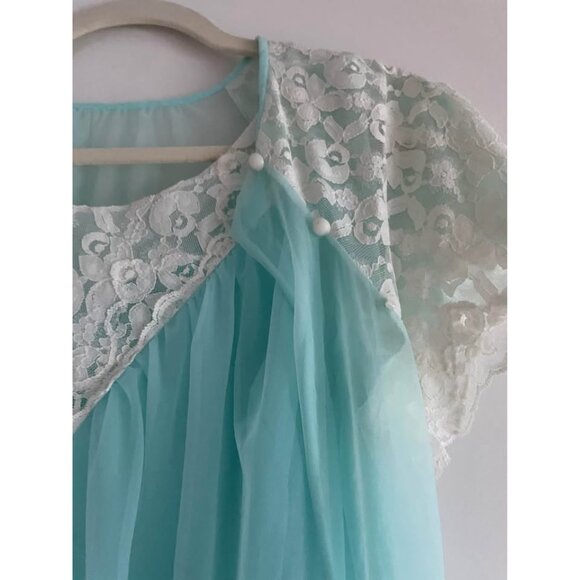 1950s Nightgown and Robe Matching Set (2 Pieces), Size M, Vintage Lingerie - Picture 4 of 11